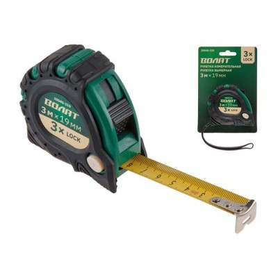 Рулетка 3м/19мм обрезин. корп. ВОЛАТ Рулетка 3м/19мм обрезин. корп. ВОЛАТ