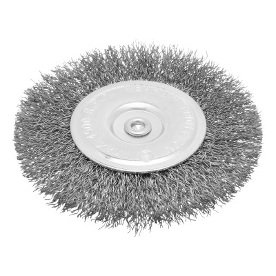Щетка для дрели 100 мм, плоская со шпилькой, витая проволока Сибртех Щетка для дрели 100 мм, плоская со шпилькой, витая проволока Сибртех