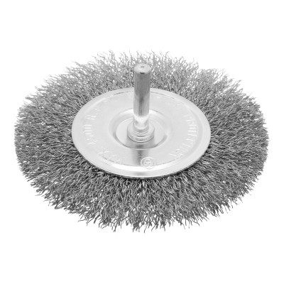 Щетка для дрели 100 мм, плоская со шпилькой, витая проволока Сибртех Щетка для дрели 100 мм, плоская со шпилькой, витая проволока Сибртех
