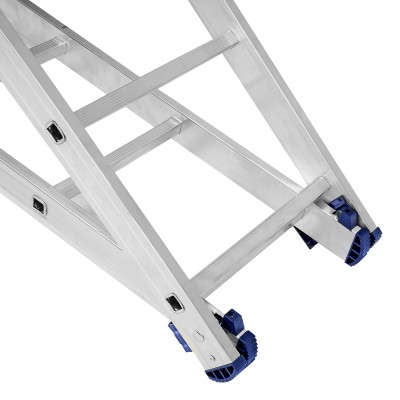 Лестница, 2 х 14 ступеней, алюминиевая, двухсекционная, Сибртех Лестница, 2 х 14 ступеней, алюминиевая, двухсекционная, Сибртех