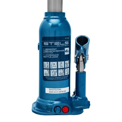 Домкрат гидравлический бутылочный, 4 т, h подъема 188-363 мм Stels Домкрат гидравлический бутылочный, 4 т, h подъема 188-363 мм Stels