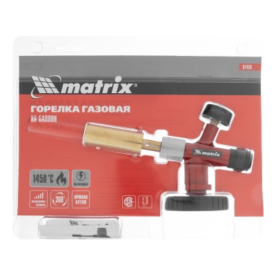 Профессиональная горелка на газовый баллон, пьезоподжиг, металлический корпус Matrix Профессиональная горелка на газовый баллон, пьезоподжиг, металлический корпус Matrix