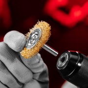 Щетка для дрели, 50 мм, плоская со шпилькой, латунированная витая проволока Matrix