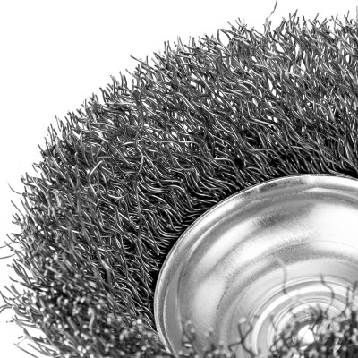 Щетка для дрели, 65 мм, "чашка" со шпилькой, витая проволока Сибртех Щетка для дрели, 65 мм, "чашка" со шпилькой, витая проволока Сибртех