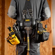 Пояс монтажника усиленный, с лямками, сумки поясные, держатель для молотка Denzel