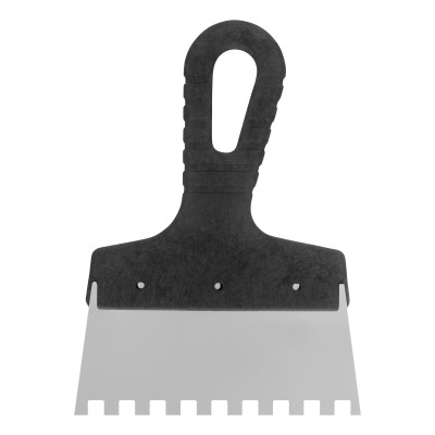 Шпатель из нержавеющей стали, 150 мм, зуб 8 х 8 мм, пластмассовая ручка Сибртех Шпатель из нержавеющей стали, 150 мм, зуб 8 х 8 мм, пластмассовая ручка Сибртех