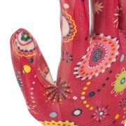 Перчатки садовые из полиэстера с нитрильным обливом, красные, M Palisad