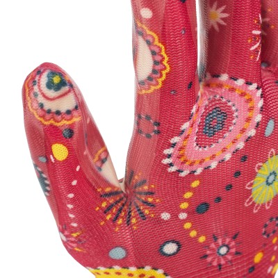 Перчатки садовые из полиэстера с нитрильным обливом, красные, M Palisad Перчатки садовые из полиэстера с нитрильным обливом, красные, M Palisad