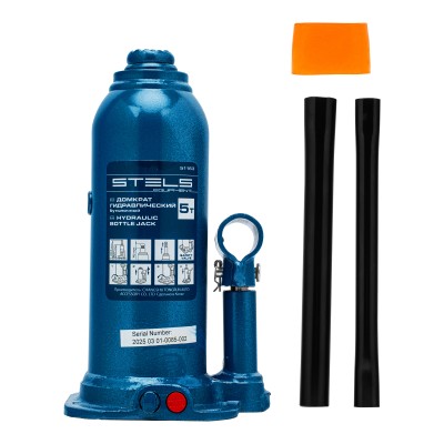 Домкрат гидравлический бутылочный, 5 т, h подъема 207-404 мм Stels Домкрат гидравлический бутылочный, 5 т, h подъема 207-404 мм Stels