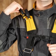 Пояс монтажника усиленный, с лямками, сумки поясные, держатель для молотка Denzel