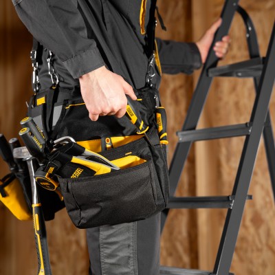 Пояс монтажника усиленный, с лямками, сумки поясные, держатель для молотка Denzel Пояс монтажника усиленный, с лямками, сумки поясные, держатель для молотка Denzel