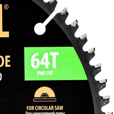 Пильный диск по алюминию ф185 х 20 мм, 64 зубьев Denzel Пильный диск по алюминию ф185 х 20 мм, 64 зубьев Denzel