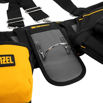 Пояс монтажника усиленный, с лямками, сумки поясные, держатель для молотка Denzel Пояс монтажника усиленный, с лямками, сумки поясные, держатель для молотка Denzel