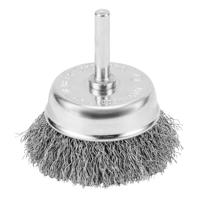 Щетка для дрели, 65 мм, "чашка" со шпилькой, витая проволока Сибртех Щетка для дрели, 65 мм, "чашка" со шпилькой, витая проволока Сибртех