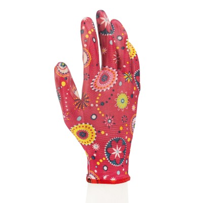 Перчатки садовые из полиэстера с нитрильным обливом, красные, M Palisad Перчатки садовые из полиэстера с нитрильным обливом, красные, M Palisad