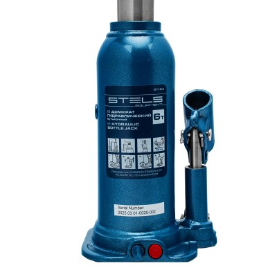 Домкрат гидравлический бутылочный, 6 т, h подъема 207-404 мм Stels Домкрат гидравлический бутылочный, 6 т, h подъема 207-404 мм Stels
