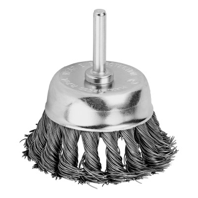 Щетка для дрели, 65 мм, "чашка" со шпилькой, крученая металлическая проволока Matrix Щетка для дрели, 65 мм, "чашка" со шпилькой, крученая металлическая проволока Matrix