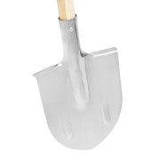 Лопата штыковая, нержавеющая сталь, 200х265х1385 мм, ребра жесткости, деревянный черенок, Сибртех