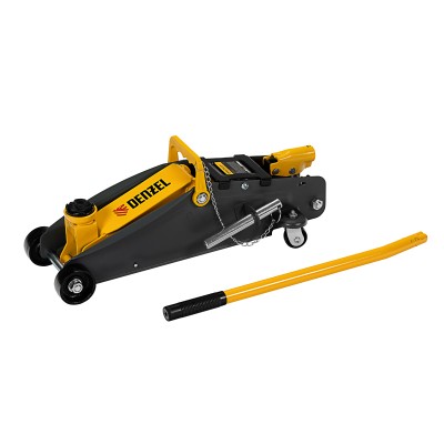 Домкрат гидравлический подкатной с фиксатором, 2,8 т, 135-385 мм, в кейсе Denzel Домкрат гидравлический подкатной с фиксатором, 2,8 т, 135-385 мм, в кейсе Denzel