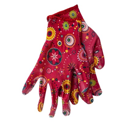 Перчатки садовые из полиэстера с нитрильным обливом, красные, S Palisad Перчатки садовые из полиэстера с нитрильным обливом, красные, S Palisad