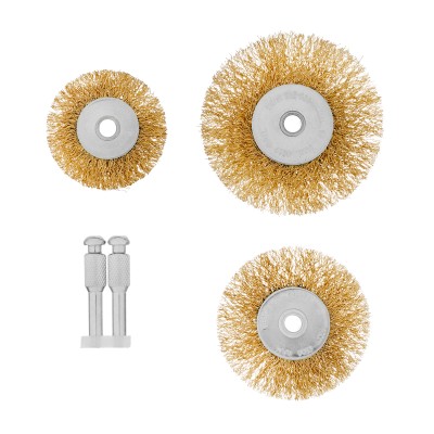 Набор щеток для дрели, 3 шт, 3 плоские, 50-63-75 мм, со шпильками, металлические Matrix Набор щеток для дрели, 3 шт, 3 плоские, 50-63-75 мм, со шпильками, металлические Matrix