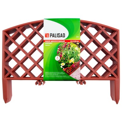 Забор декоративный "Сетка", 24 х 320 см, терракот, Palisad Забор декоративный "Сетка", 24 х 320 см, терракот, Palisad
