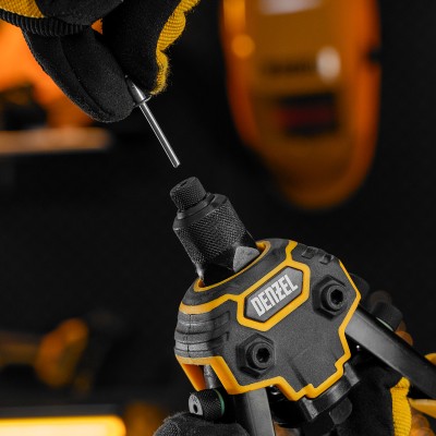 Заклепочник двуручный, заклепки 2,4-3,2-4,0-4,8-6,4 мм Denzel Заклепочник двуручный, заклепки 2,4-3,2-4,0-4,8-6,4 мм Denzel