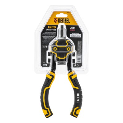 Заклепочник двуручный, заклепки 2,4-3,2-4,0-4,8-6,4 мм Denzel Заклепочник двуручный, заклепки 2,4-3,2-4,0-4,8-6,4 мм Denzel