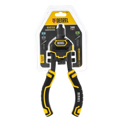 Заклепочник двуручный, заклепки 2,4-3,2-4,0-4,8-6,4 мм Denzel Заклепочник двуручный, заклепки 2,4-3,2-4,0-4,8-6,4 мм Denzel