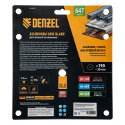 Пильный диск по алюминию ф190 х 20 мм, 64 зубьев Denzel