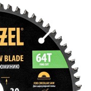 Пильный диск по алюминию ф190 х 30 мм, 64 зубьев Denzel