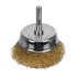 Щетка для дрели, 65 мм, "чашка" со шпилькой, латунированная витая проволока Matrix Щетка для дрели, 65 мм, "чашка" со шпилькой, латунированная витая проволока Matrix