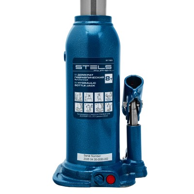 Домкрат гидравлический бутылочный, 8 т, h подъема 222-447 мм Stels Домкрат гидравлический бутылочный, 8 т, h подъема 222-447 мм Stels