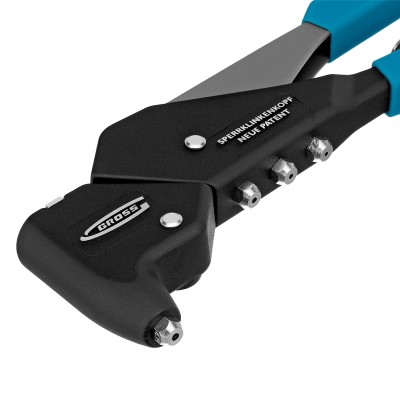 Заклепочник литой, усиленный, поворотный 0-360 град, заклепки 2.4-4.8 мм Gross Заклепочник литой, усиленный, поворотный 0-360 град, заклепки 2.4-4.8 мм Gross