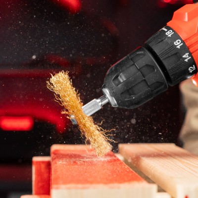 Набор щеток для дрели, 5 шт, 5 плоских 25-38-50-63-75 мм, со шпильками, металлические Matrix Набор щеток для дрели, 5 шт, 5 плоских 25-38-50-63-75 мм, со шпильками, металлические Matrix