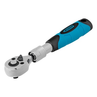 Ключ-трещотка телескопический 1/4", 150-200 мм, CrV, 72 зуба, с быстрым сбросом, хром Gross Ключ-трещотка телескопический 1/4", 150-200 мм, CrV, 72 зуба, с быстрым сбросом, хром Gross