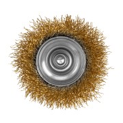 Щетка для дрели, 65 мм, "чашка" со шпилькой, латунированная витая проволока Matrix