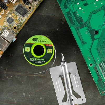 Припой с канифолью, D 2 мм, 100 г, POS61, на пластмассовой катушке Сибртех Припой с канифолью, D 2 мм, 100 г, POS61, на пластмассовой катушке Сибртех