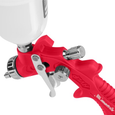 Краскораспылитель HVLP пневмат. с верхним бачком V= 0,1 л, сопло диаметром 0.8 мм Matrix Краскораспылитель HVLP пневмат. с верхним бачком V= 0,1 л, сопло диаметром 0.8 мм Matrix