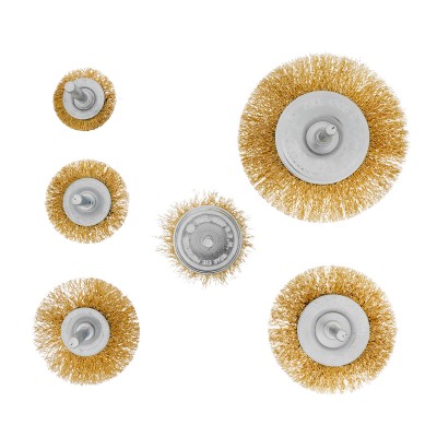 Набор щеток для дрели, 6 шт, 5 плоских 40-50-65-75-100 мм + 1 "чашка" 50 мм, со шпильками Matrix Набор щеток для дрели, 6 шт, 5 плоских 40-50-65-75-100 мм + 1 "чашка" 50 мм, со шпильками Matrix