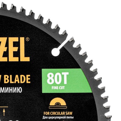 Пильный диск по алюминию ф210 х 30 мм, 80 зубьев Denzel Пильный диск по алюминию ф210 х 30 мм, 80 зубьев Denzel