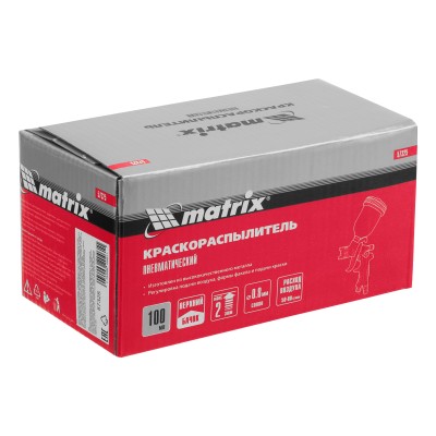 Краскораспылитель HVLP пневмат. с верхним бачком V= 0,1 л, сопло диаметром 0.8 мм Matrix Краскораспылитель HVLP пневмат. с верхним бачком V= 0,1 л, сопло диаметром 0.8 мм Matrix