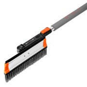 Щетка-сметка для снега со скребком и водосгоном, телескопическая, поворотная голова Stels