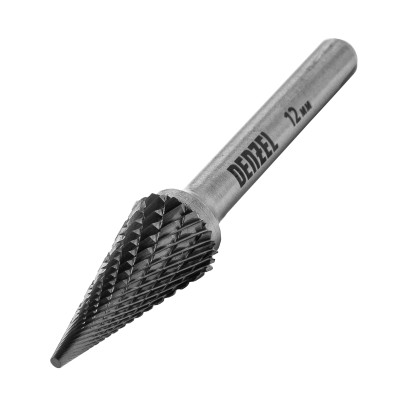 Борфреза по металлу твердосплавная, коническая, тип-M, 12 мм Denzel Борфреза по металлу твердосплавная, коническая, тип-M, 12 мм Denzel