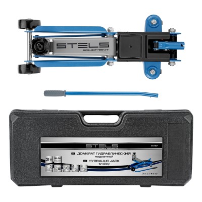 Домкрат гидравлический подкатной, высокий подъем, 3т, SUV, 190-535 мм, в кейсе Stels Домкрат гидравлический подкатной, высокий подъем, 3т, SUV, 190-535 мм, в кейсе Stels