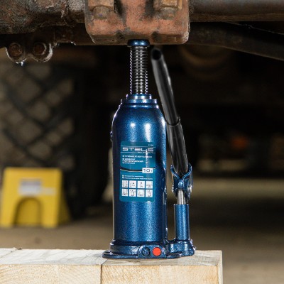 Домкрат гидравлический бутылочный, 10 т, h подъема 222-447 мм Stels Домкрат гидравлический бутылочный, 10 т, h подъема 222-447 мм Stels