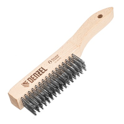 Щетка зачистная 5-и рядная, прямая проволока из нержавеющей стали с деревянной ручкой, EFP// Denzel Щетка зачистная 5-и рядная, прямая проволока из нержавеющей стали с деревянной ручкой, EFP// Denzel