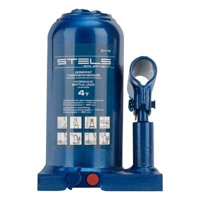 Домкрат гидравлический бутылочный телескопический, 4 т, H подъема 170-420 мм Stels Домкрат гидравлический бутылочный телескопический, 4 т, H подъема 170-420 мм Stels