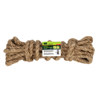 Веревка льнопеньковая, D 10 мм, L 6 м, крученая Сибртех Веревка льнопеньковая, D 10 мм, L 6 м, крученая Сибртех