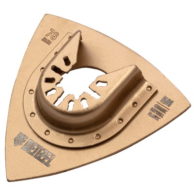 Насадка для МФИ шлифовальная дельтавидная, HM, по плитке и дереву, 78 мм Denzel Насадка для МФИ шлифовальная дельтавидная, HM, по плитке и дереву, 78 мм Denzel